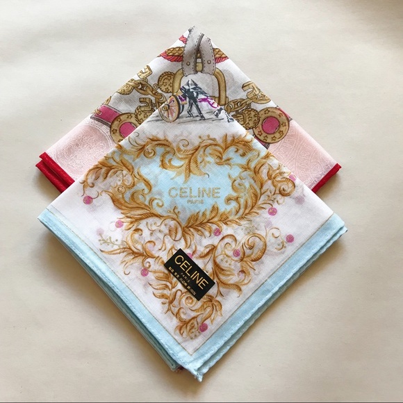 Vintage Celine Paris ruby red handkerchief - Picture 6 of 6